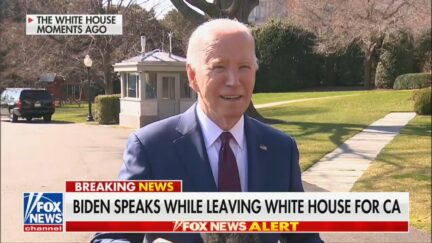 Joe Biden taking questions from reporters