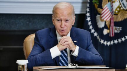 President Joe Biden speaks during a meeting on combating fentanyl, in the Roosevelt Room of the White House, Tuesday, Nov. 21, 2023, in Washington.