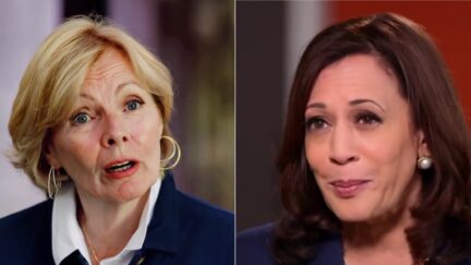 Peggy Noonan VP Kamala Harris split image