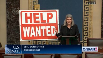 Joni Ernst giving a floor speech