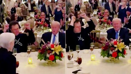 WATCH: Trump Rocks Out At Thanksgiving Table With Elon Musk In An X T-Shirt To Unauthorized Campaign Anthem