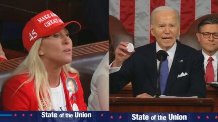 Marjorie Taylor Greene and Joe Biden