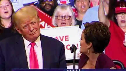 Trump Looks on Gleefully As Kari Lake Can't Stop Calling Him 'Superman' at Rally